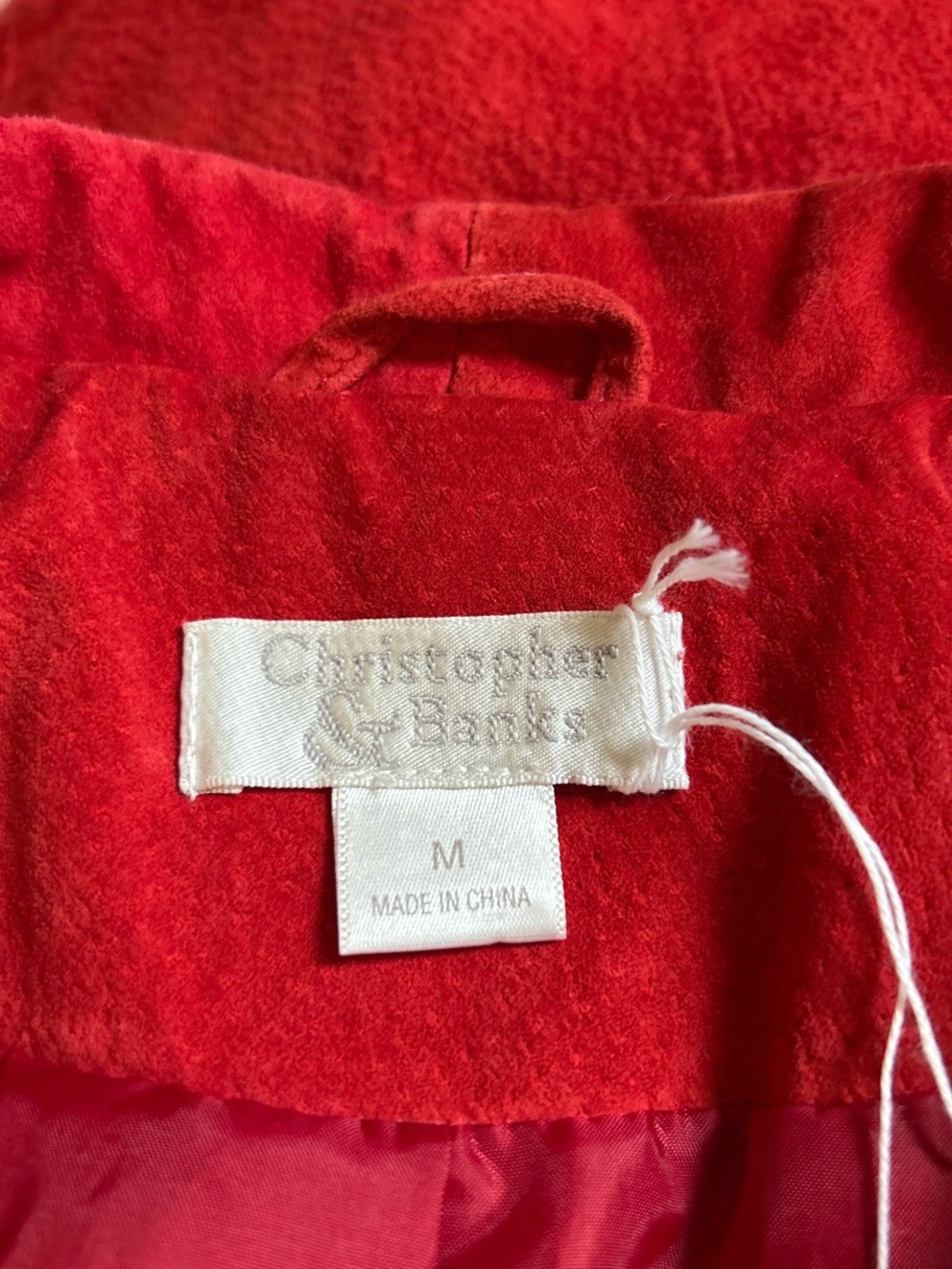 Red Leather Button Up Jacket - Picture 8 of 8
